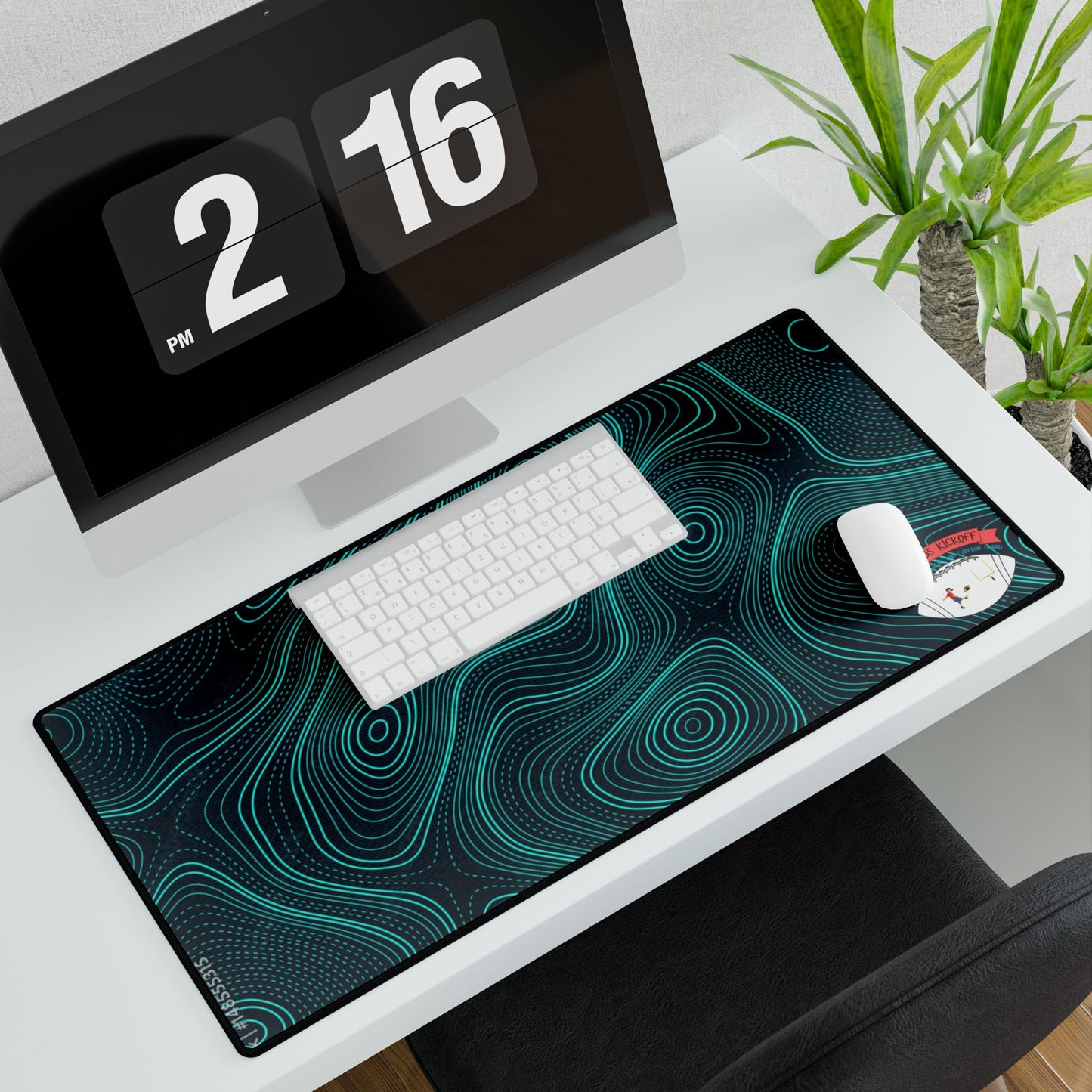 Cyan Topographic Mousepad - Gaming & Work - Great Glide