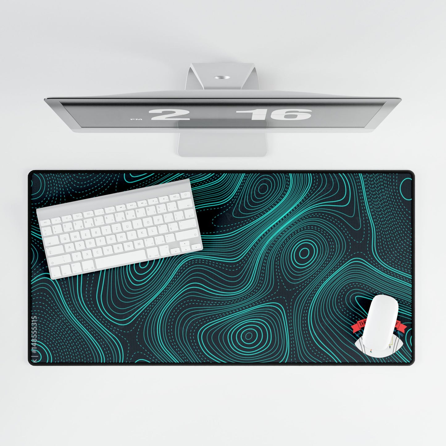 Cyan Topographic Mousepad - Gaming & Work - Great Glide